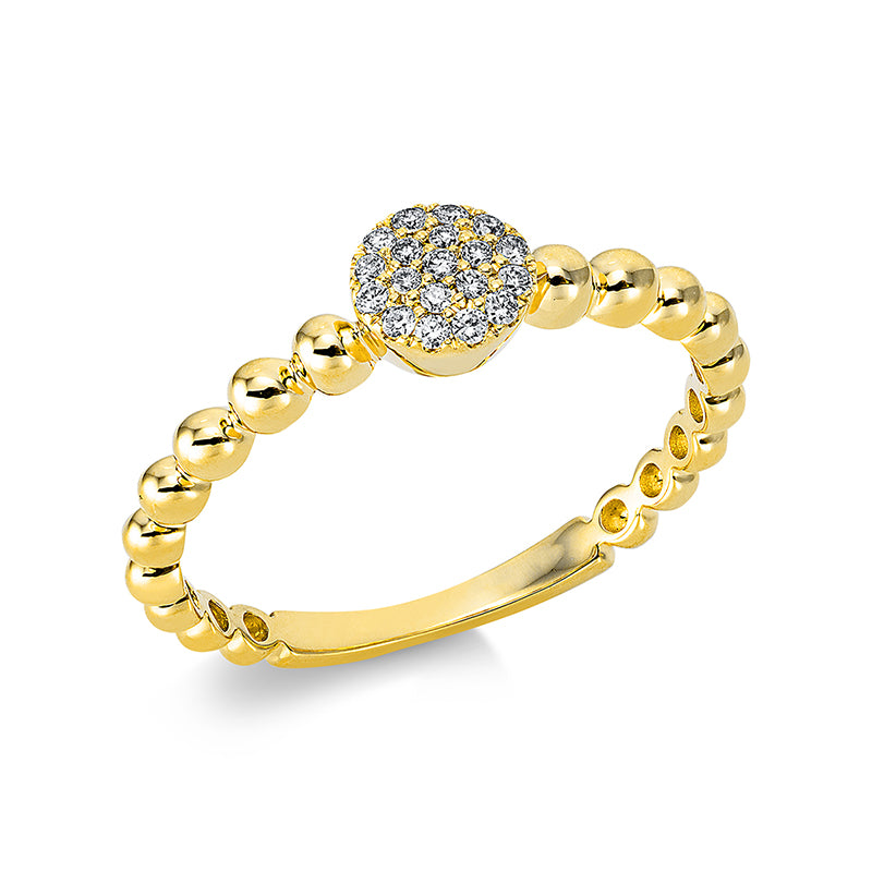 Ring 18 kt GG, 19 Brill. 0,09 ct, TW-si