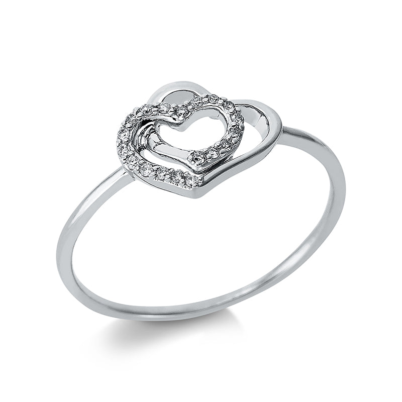 Ring 18 kt WG, 19 Brill. 0,06 ct, TW-si