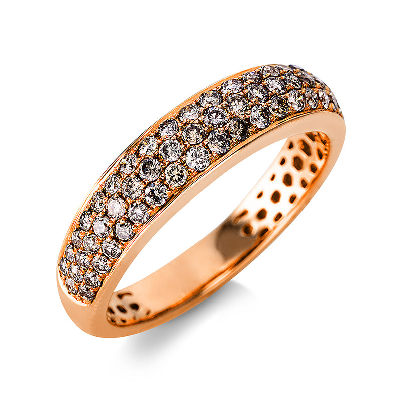 Ring 18 kt RG. 61 Brillanten 0.57 ct. braun. B:4.8 mm. Weite:53