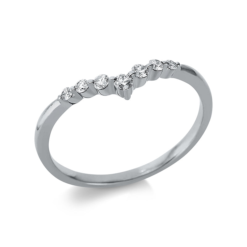 Ring 18 kt WG, 3 Brill. 0,09 ct, TW-si, 4 Brill. 0,07 ct, TW-si