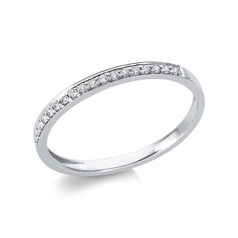 Ring 18 kt WG, 19 Brill. 0,10 ct, TW-si