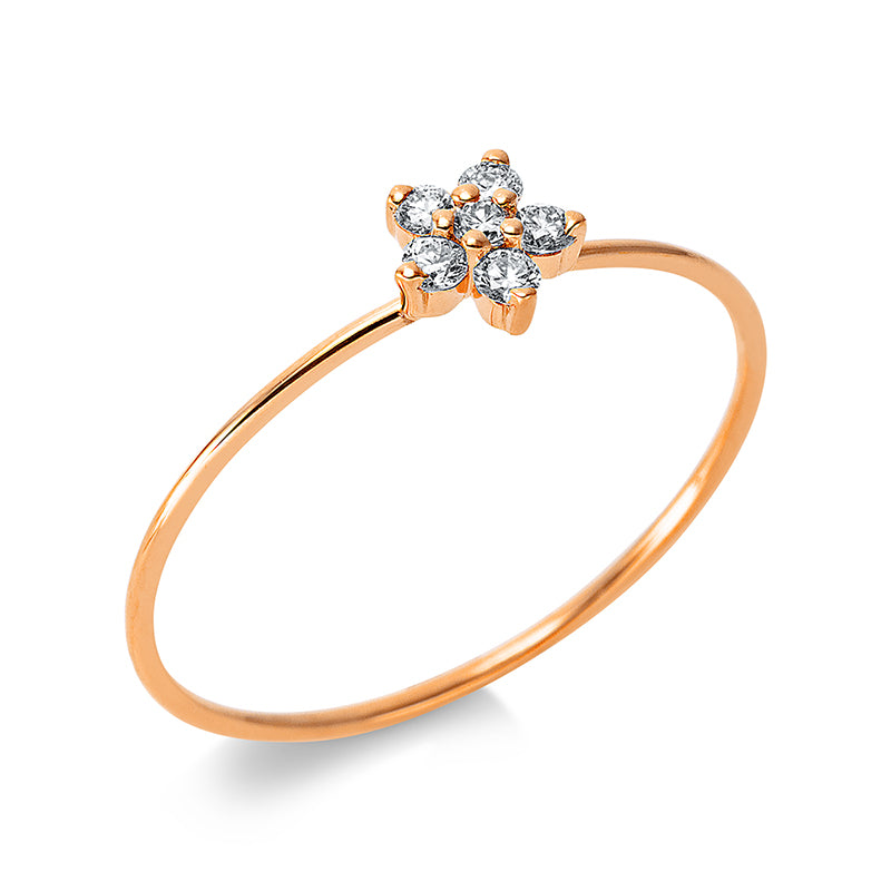 Ring 18 kt RG, 6 Brill. 0,11 ct, TW-si