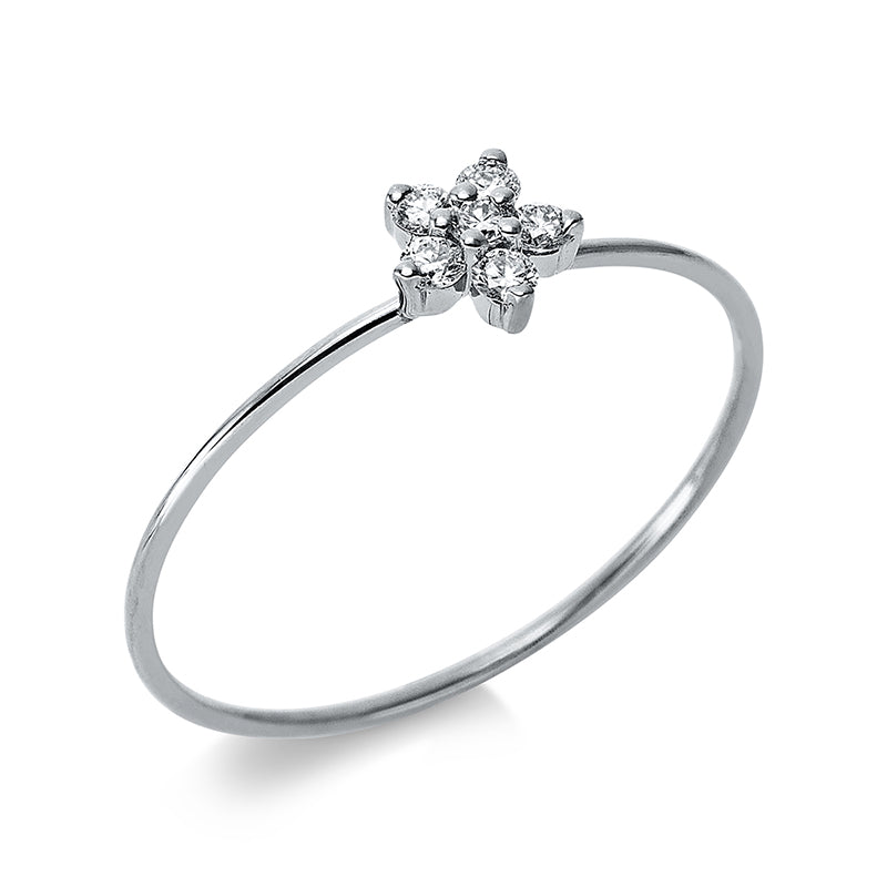 Ring 18 kt WG, 6 Brill. 0,11 ct, TW-si