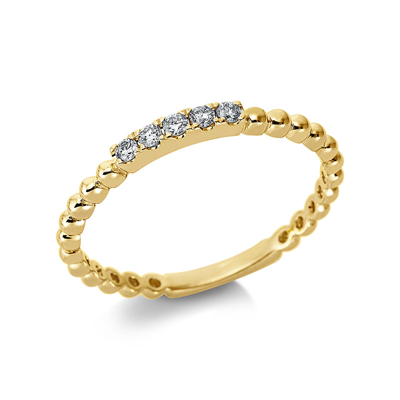 Ring 18 kt GG, 5 Brill. 0,10 ct, TW-si