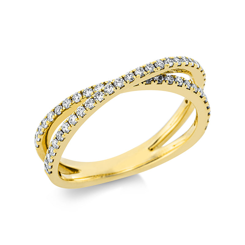 Ring 18 kt GG, 54 Brill. 0,41 ct, TW-si