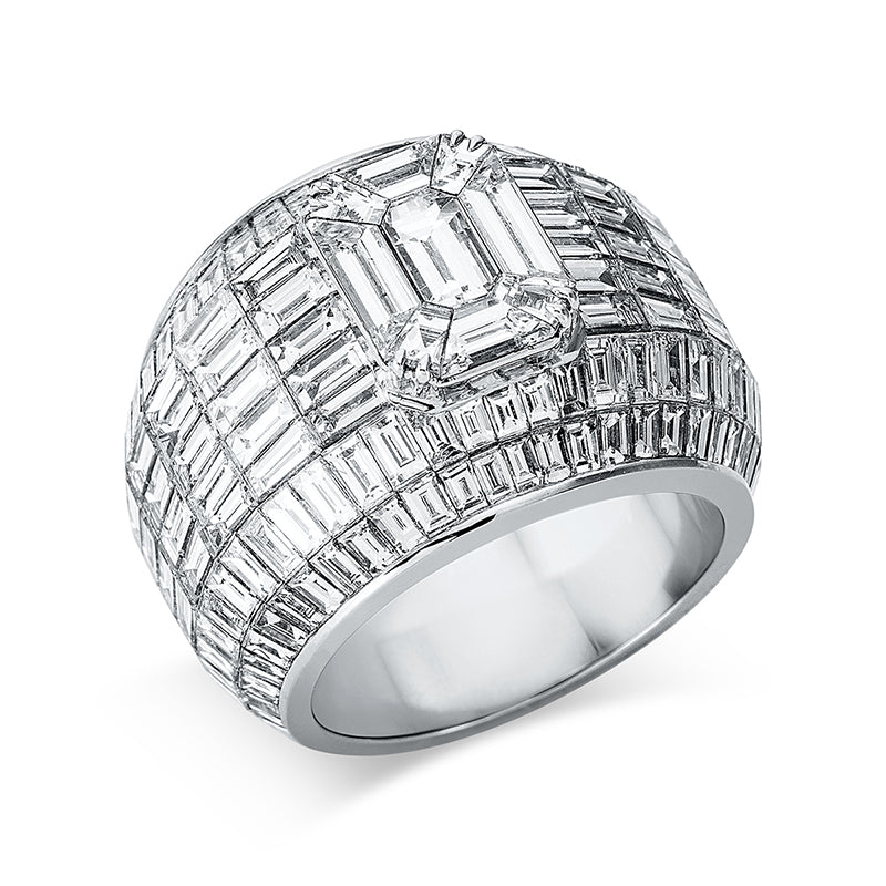 Ring 18 kt WG, 274 Bag. 20,21 ct, TW-vsi, 1 Bag. 2,32 ct, TW-vsi