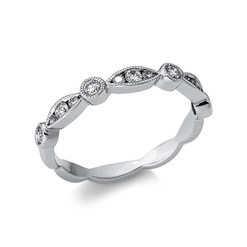 Ring 18 kt WG. 13 Brillanten 0.32 ct. TW-si. Weite:53