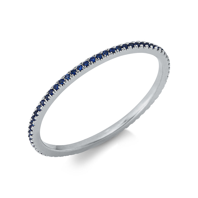 Ring 18 kt WG, 66 Saphire 0,16 ct blau