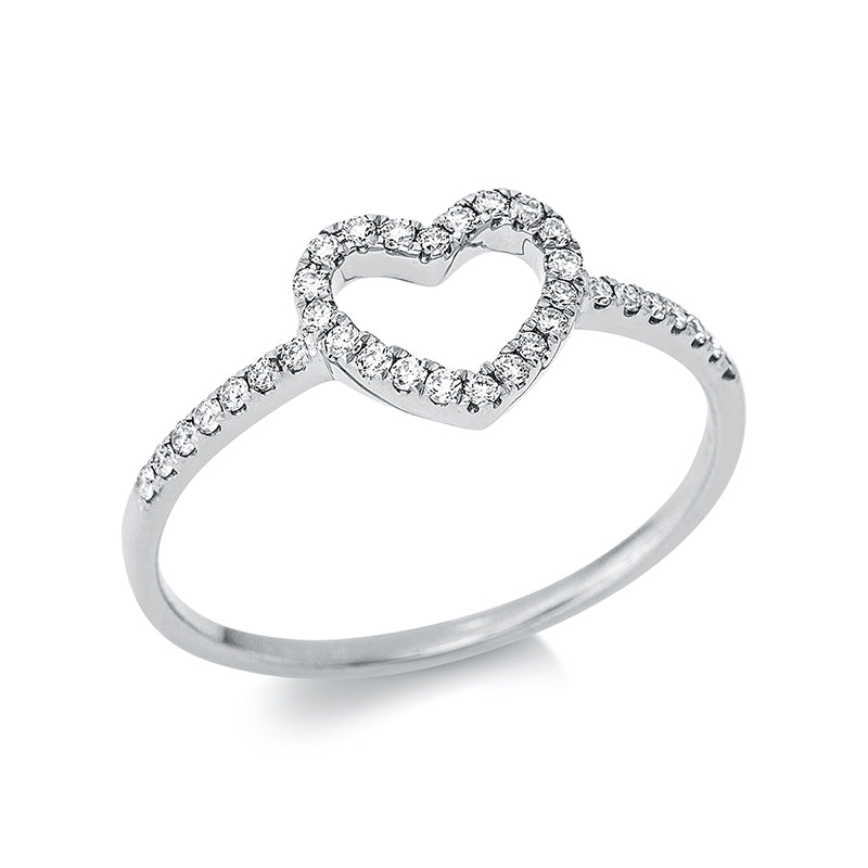 Ring 18 kt WG, 34 Brill. 0,18 ct, TW-si