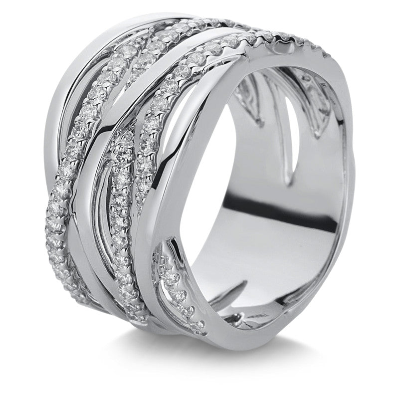 Ring 18 kt WG, 60 Brill. 0,57 ct, TW-si