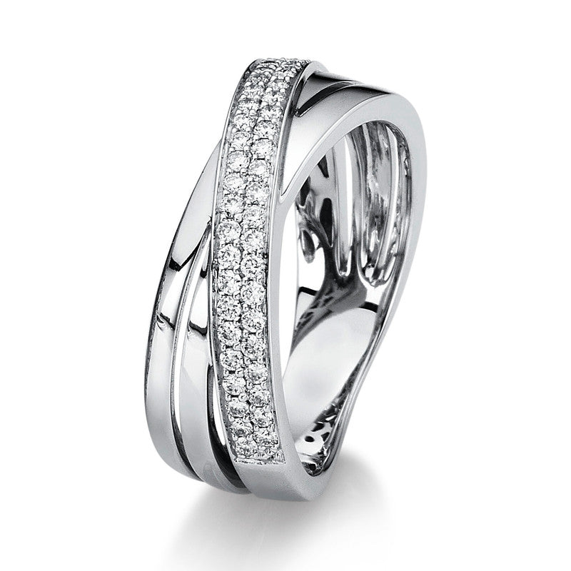Ring 18 kt WG, 48 Brill. 0,32 ct, TW-si