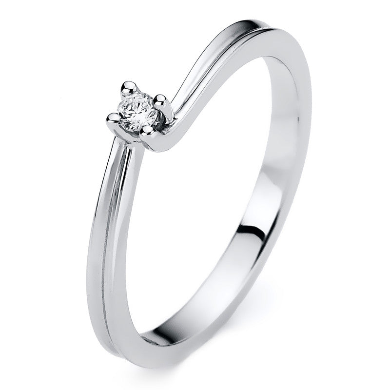 Ring 14 kt WG, 1 Brill. 0,07 ct, TW-si