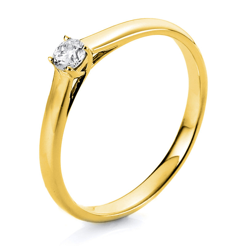 Ring 4er-Krappe 18 kt GG. 1 Brill. 0.05 ct. TW-si. B:1.7 mm. Weite:54
