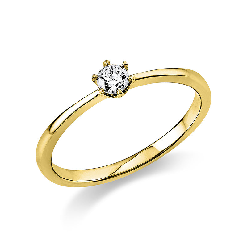 Ring 18 kt GG, 1 Brill. 0,15 ct, TW-si