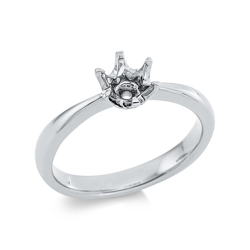 Ring 6er-Krappe 18 kt WG. Leerfassung für 1x Brill. 0.75 ct. B:3.2 mm. Weite:51