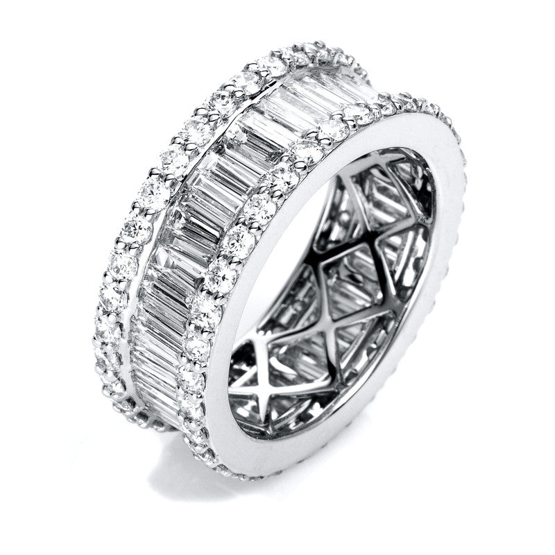 Ring 18 kt WG, 63 Bag. 1,92 ct, TW-si, 68 Brill. 2,01 ct, TW-si
