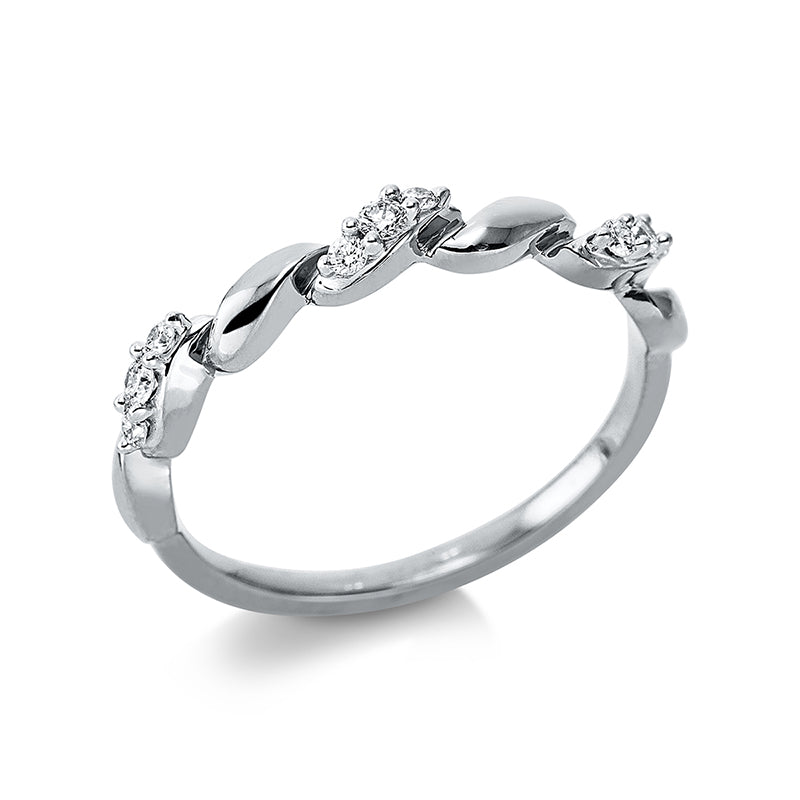 Ring 18 kt WG, 9 Brill. 0,12 ct, TW-si