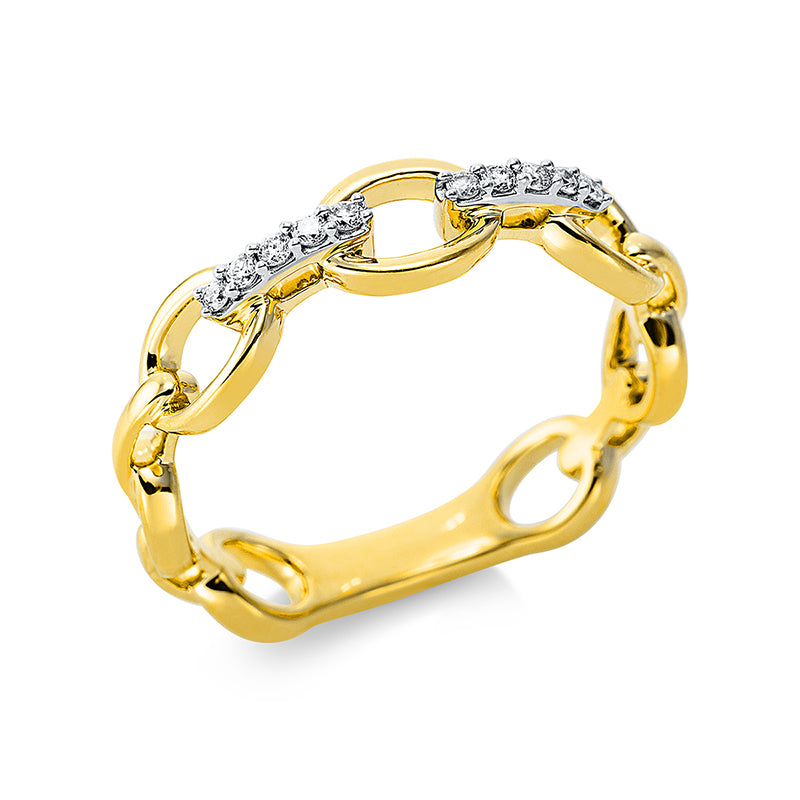 Ring 18 kt GG, 10 Brill. 0,07 ct, TW-si