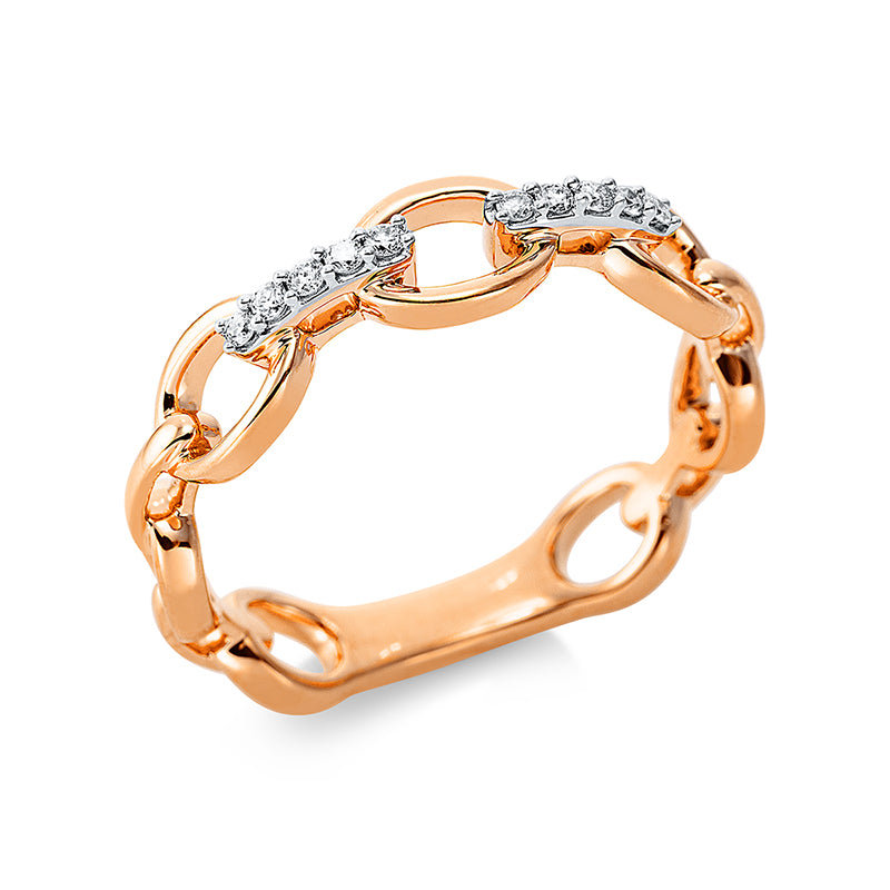 Ring 18 kt RG, 10 Brill. 0,07 ct, TW-si