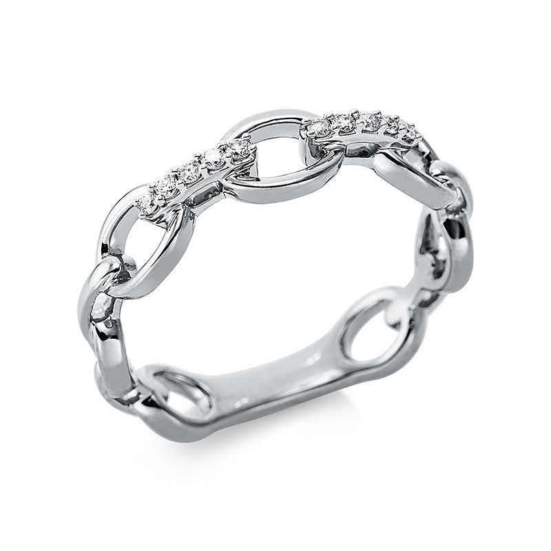 Ring 18 kt WG, 10 Brill. 0,07 ct, TW-si