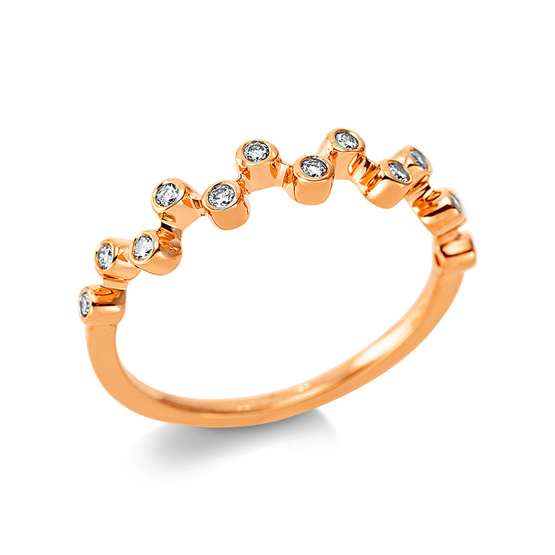 Ring 18 kt RG, 13 Brill. 0,12 ct, TW-si
