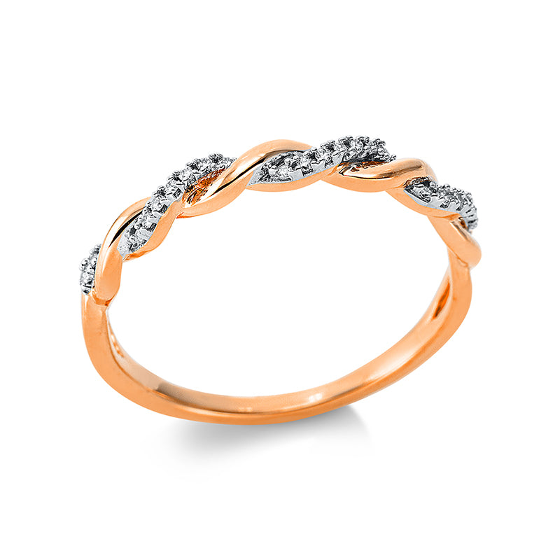 Ring 18 kt RG, 24 Brill. 0,07 ct, TW-si