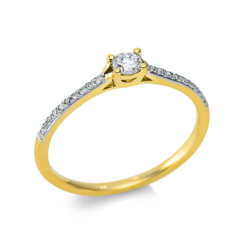 Ring 18 kt GG. 20 Brillanten 0.20 ct. TW-si. Weite:54