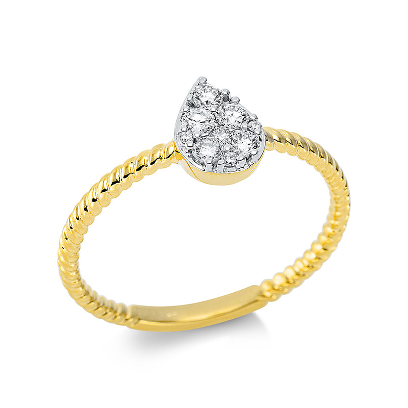Ring 18 kt GG, 9 Brill. 0,22 ct, TW-si