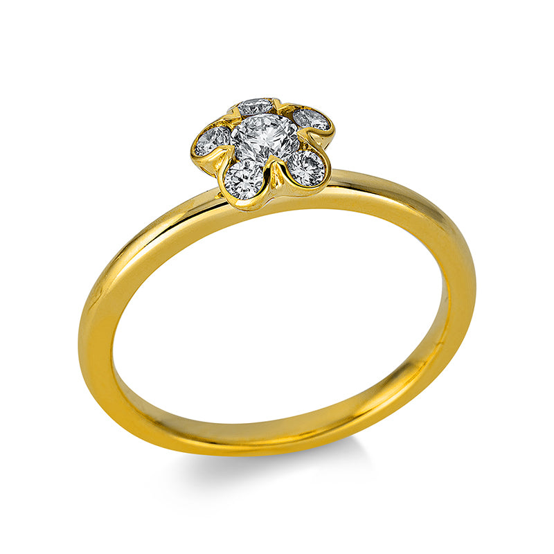 Ring 18 kt GG, 6 Brill. 0,34 ct, TW-si