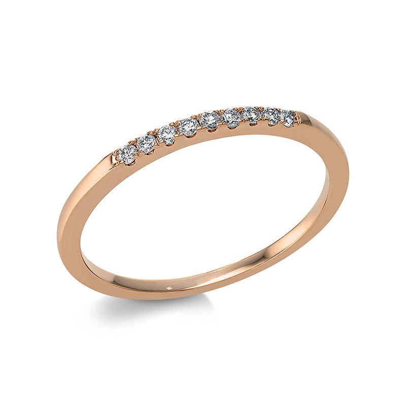 Ring 18 kt RG. 9 Brillanten 0.09 ct. TW-si. Weite:53
