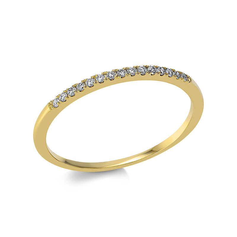 Ring 18 kt GG, 15 Brill. 0,08 ct, TW-si