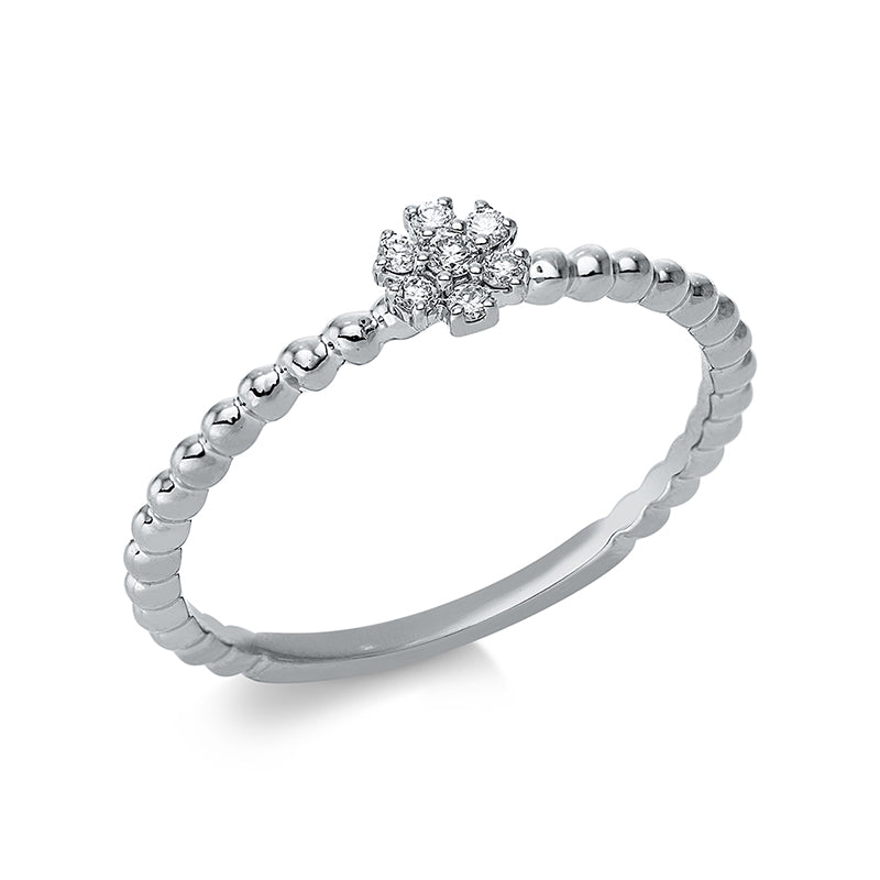 Ring 18 kt WG, 7 Brill. 0,06 ct, TW-si
