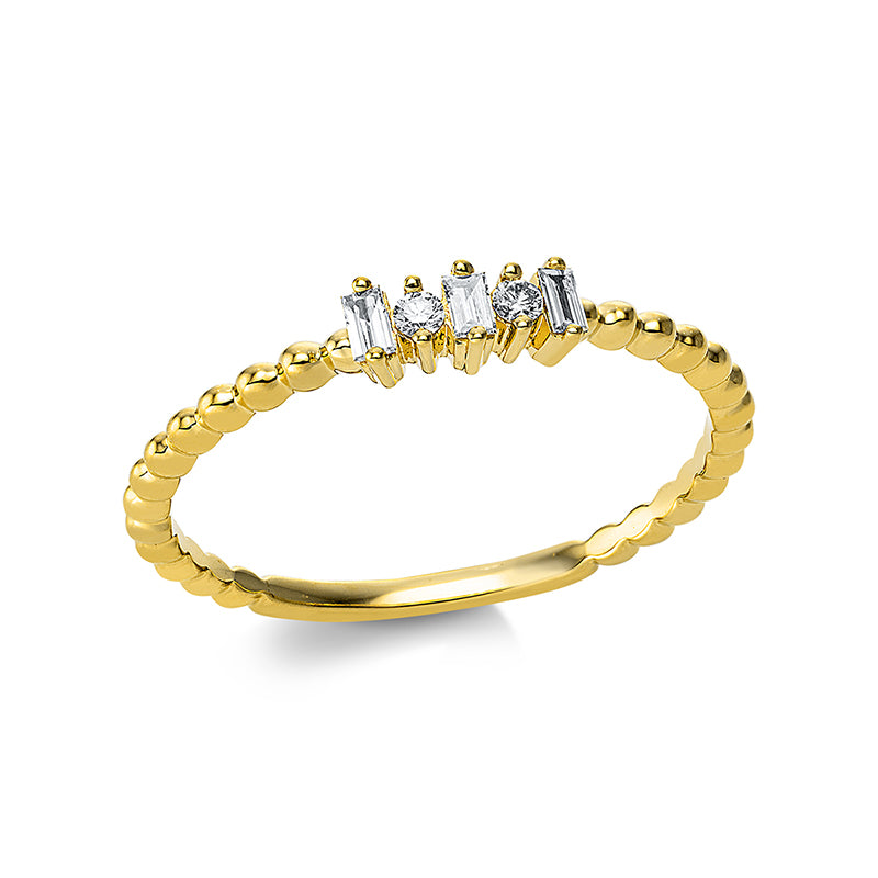 Ring 18 kt GG, 5 Brill. 0,09 ct, TW-si
