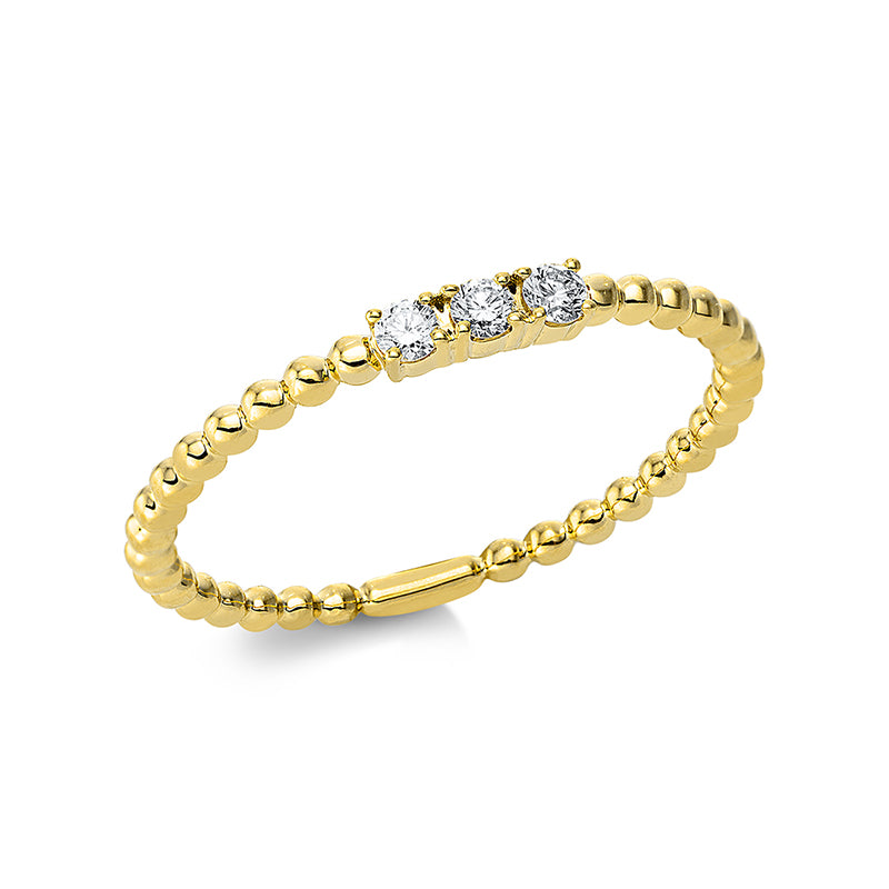 Ring 18 kt GG, 3 Brill. 0,09 ct, TW-si