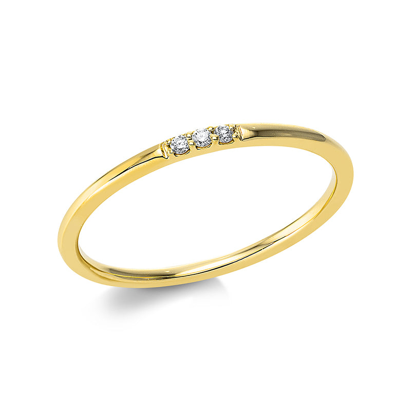 Ring 18 kt GG, 3 Brill. 0,02 ct, TW-si