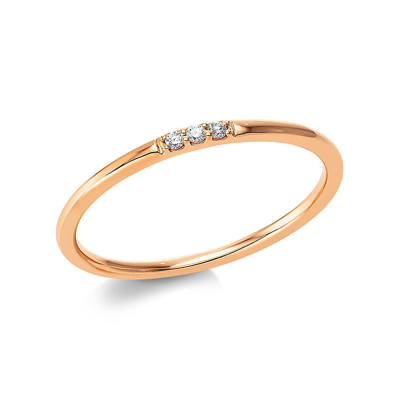 Ring 18 kt RG, 3 Brill. 0,02 ct, TW-si