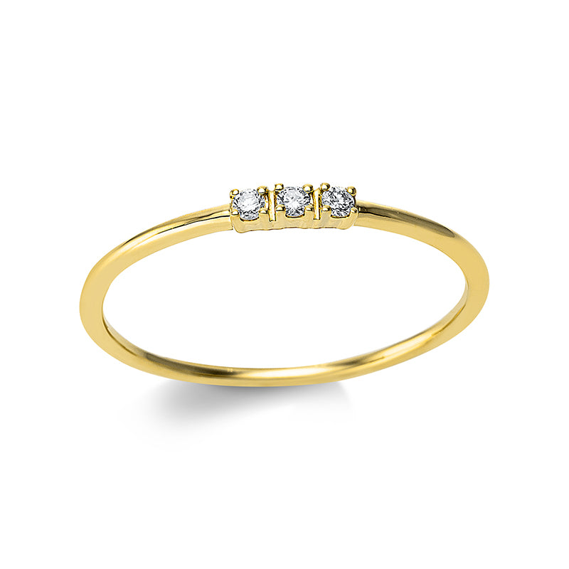 Ring 18 kt GG, 3 Brill. 0,04 ct, TW-si