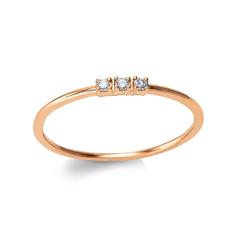 Ring 18 kt RG, 3 Brill. 0,04 ct, TW-si