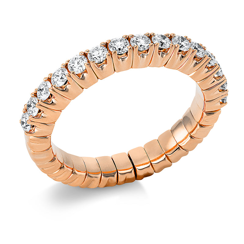 Ring 18 kt RG, Flex-Band, variabel, 15 Brill. 0,50 ct, TW-si