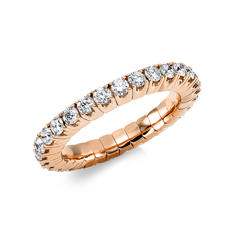 Ring 18 kt RG, Flex-Band, variabel, 29 Brill. 1,41 ct, TW-si