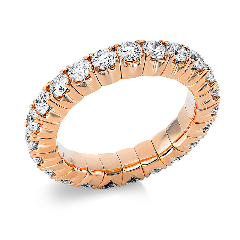 Ring 18 kt RG, Flex-Band, variabel, 23 Brill. 2,16 ct, TW-si