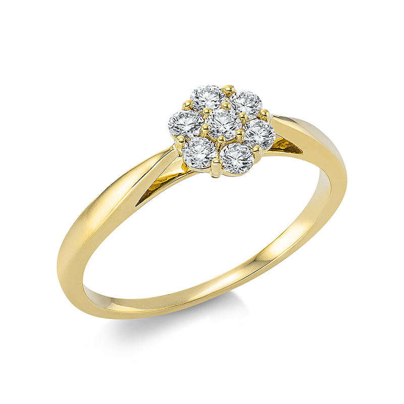Ring 18 kt GG, 7 Brill. 0,15 ct, TW-si