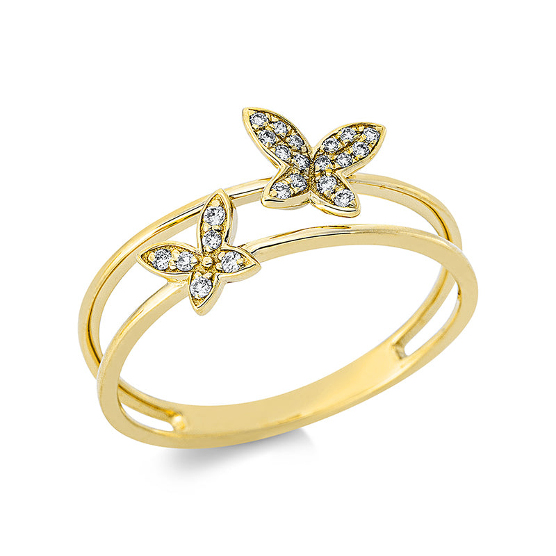 Ring 18 kt GG, 22 Brill. 0,09 ct, TW-si