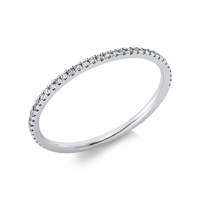Ring 18 kt WG, 59 Brill. 0,20 ct, TW-si