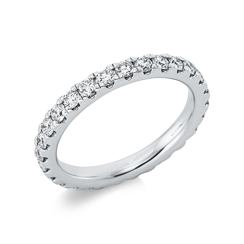 Ring 18 kt WG. 28 Brillanten 1.21 ct. TW-si. B:2.7 mm. Weite:55