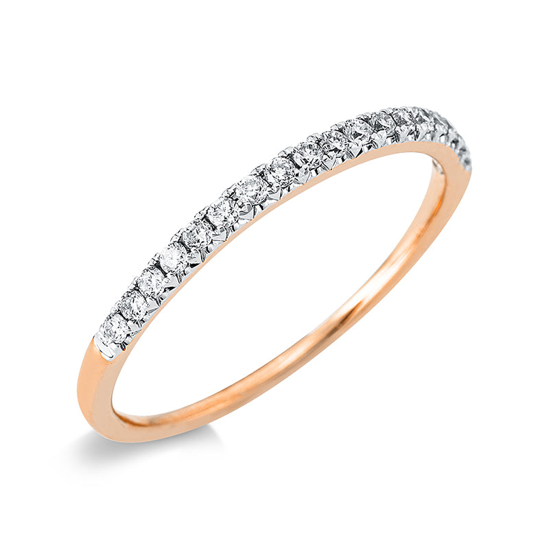 Ring 18 kt RG, 18 Brill. 0,16 ct, TW-si