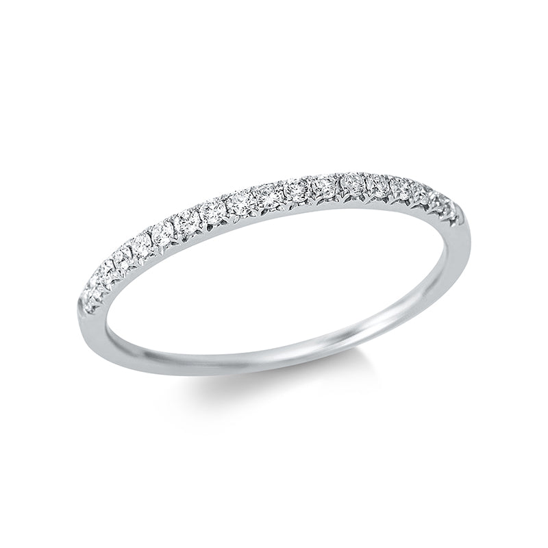 Ring 18 kt WG. 18 Brillanten 0.16 ct. TW-si. Weite:53