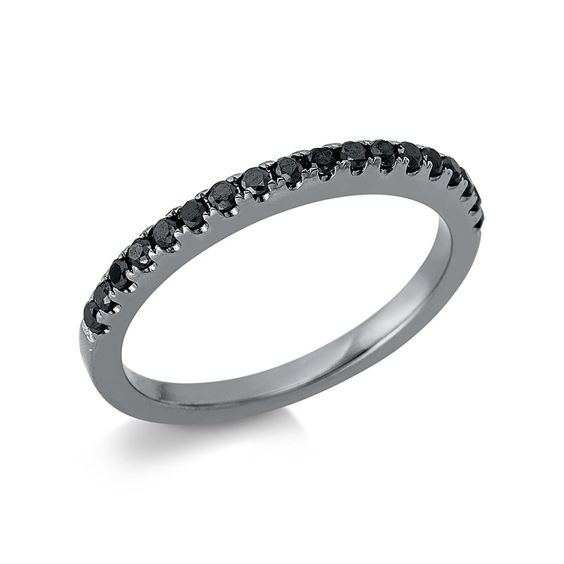 Ring 18 kt WG, schwarz rhodiniert, 18 Brill. 0,26 ct, schwarz