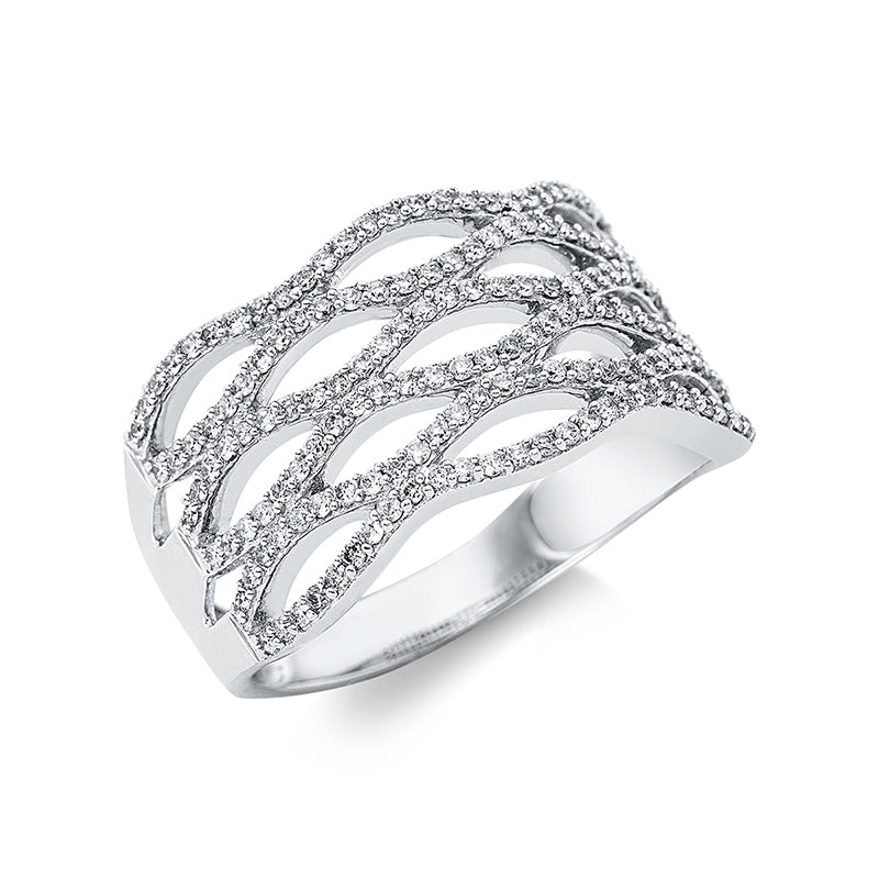 Ring 18 kt WG. 162 Brillanten 0.51 ct. TW-si. B:11.6 mm. Weite:54