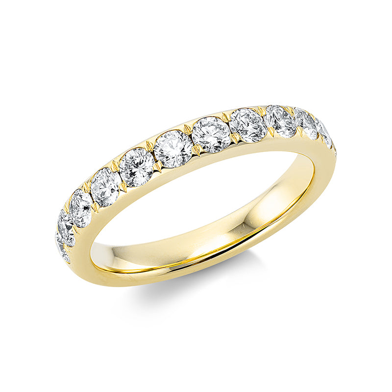 Ring 18 kt GG, 12 Brill. 0,99 ct, TW-si